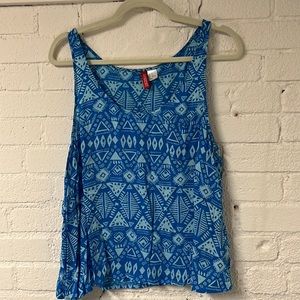 DIVIDED By H&M Blue Flowy Tank Top